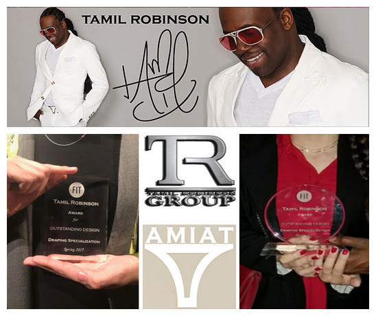 Tamil Robinson and images of the FIT Tamil Robinson design award